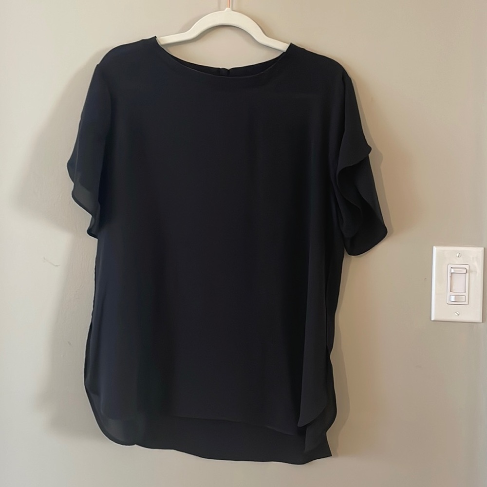 Loft - black short sleeve blouse